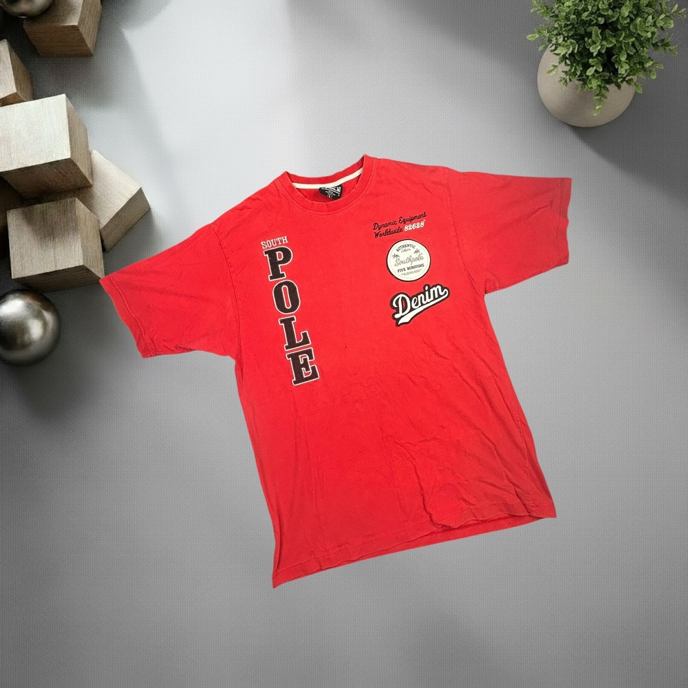 Southpole Vintage Y2K Red Graphic T Shirt Mens Large Boxy Streetwear Skater L‎